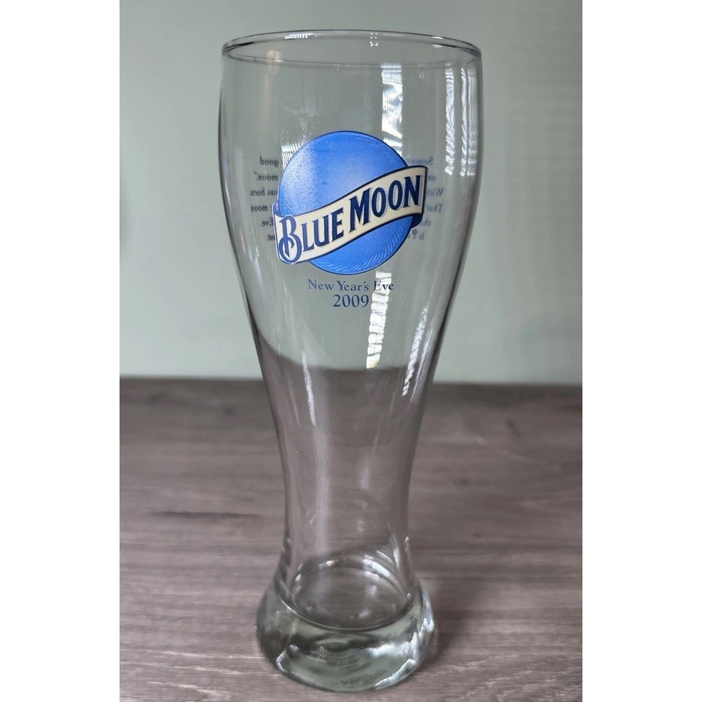 Blue‎ Moon Brewery New Year's Eve 2009 Pilsner Beer Glass 9" Collectible